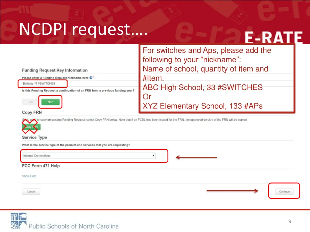 ncdpi request