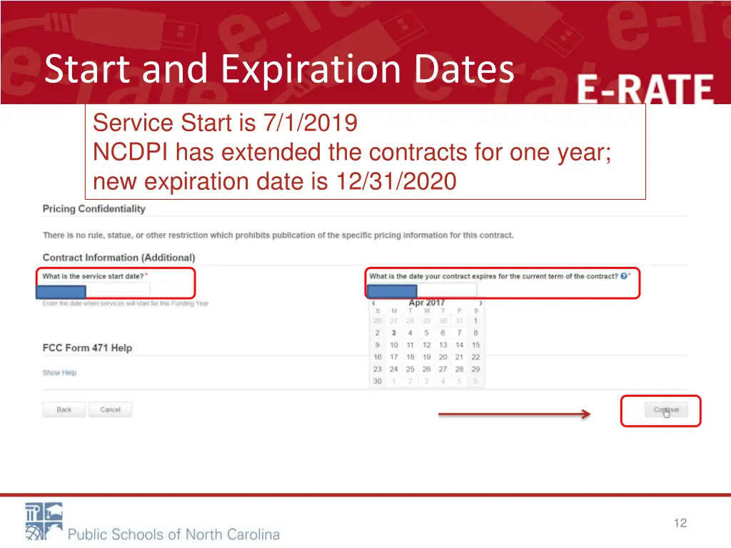 start and expiration dates