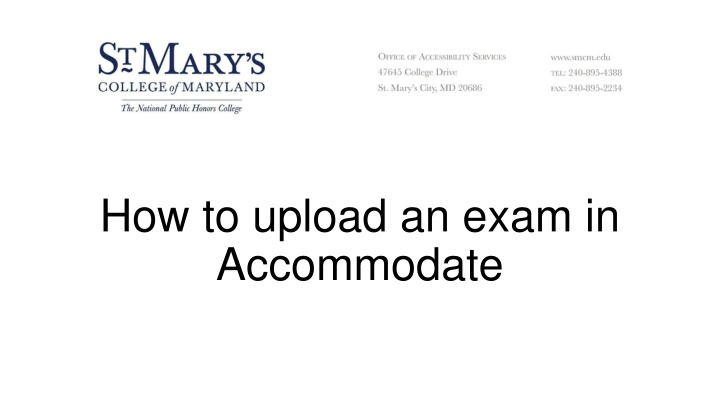 how to upload an exam in accommodate