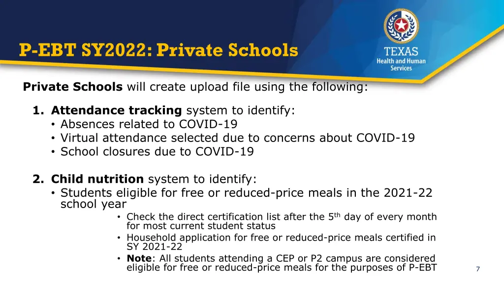 p ebt sy2022 private schools