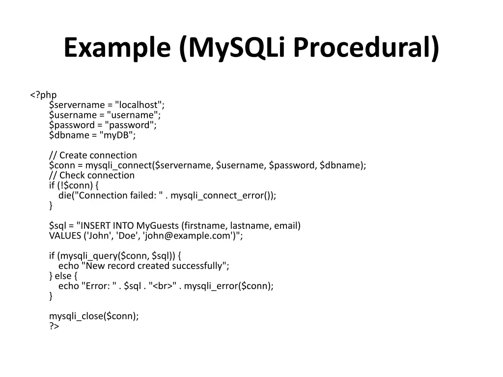 example mysqli procedural 1