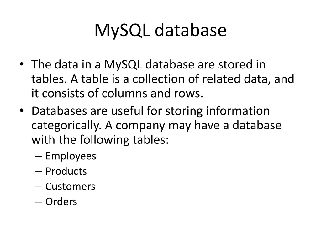 mysql database