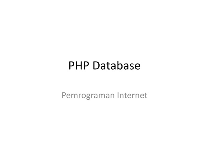 php database