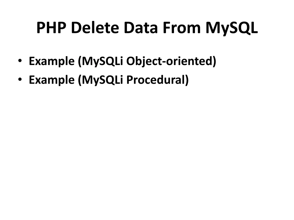 php delete data from mysql