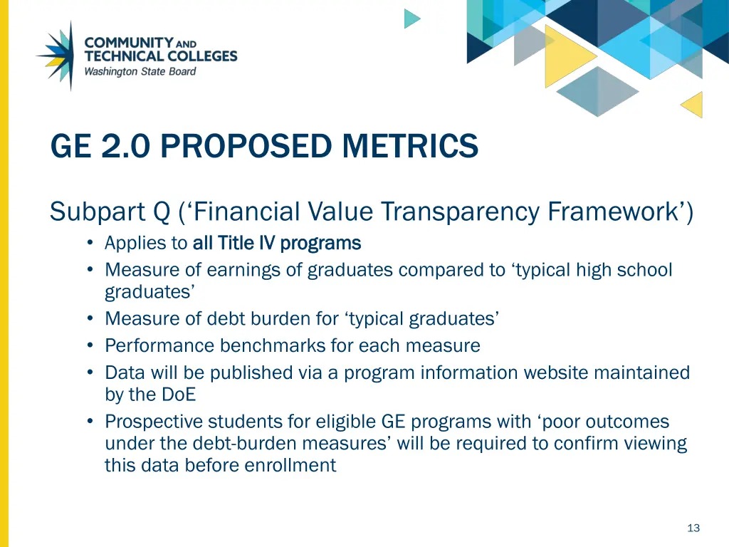 ge 2 0 proposed metrics