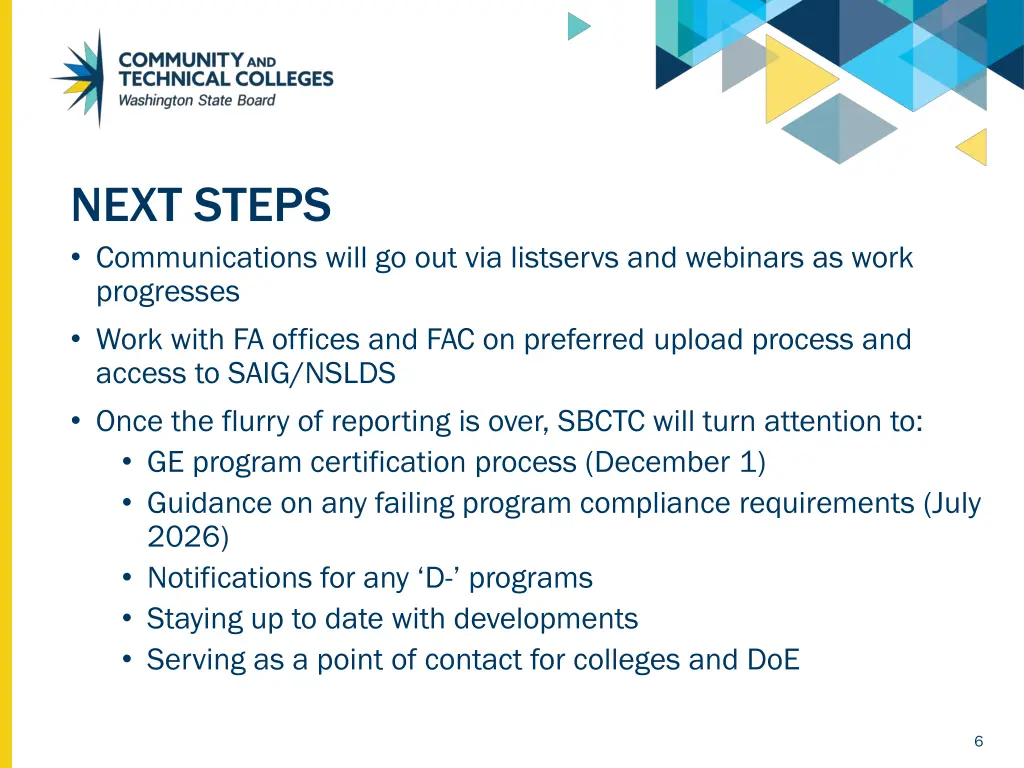 next steps communications will