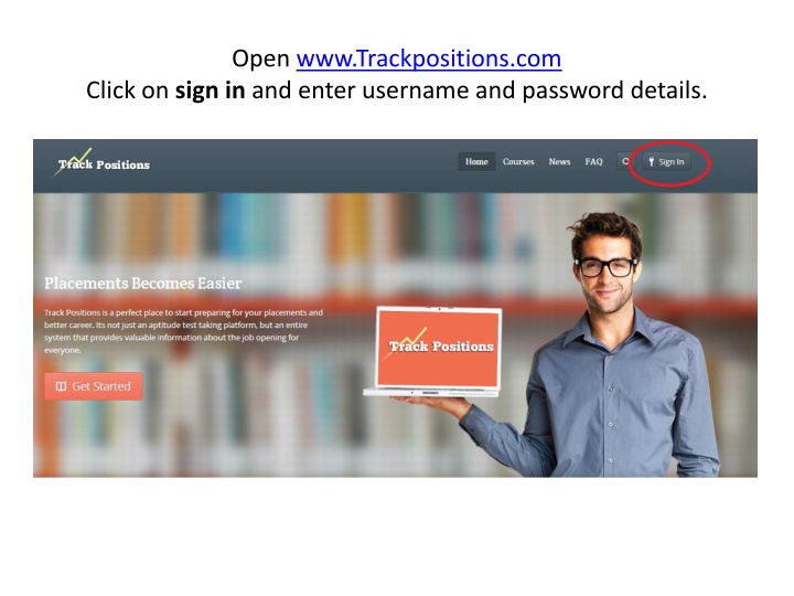 open www trackpositions com click on sign