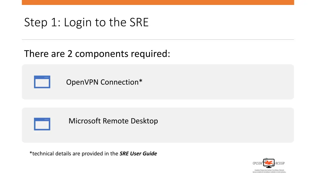 step 1 login to the sre