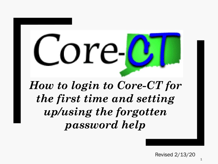 how to login to core ct for the first time