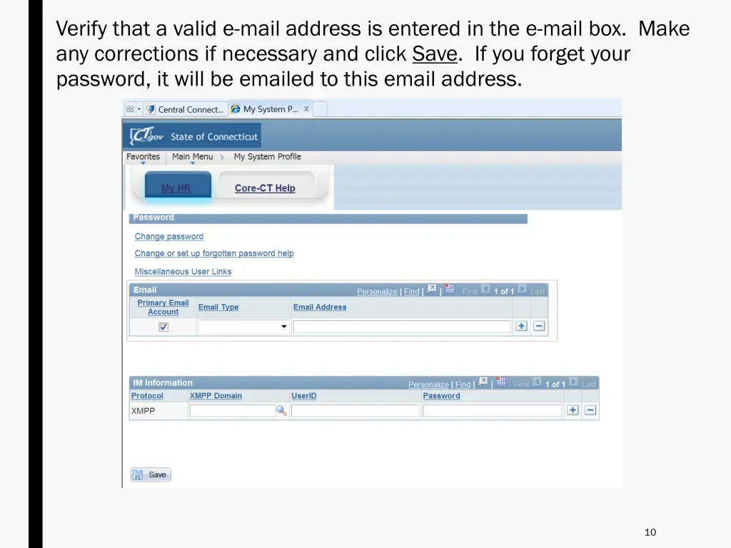 verify that a valid e mail address is entered