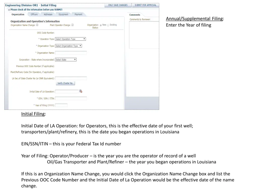 annual supplemental filing enter the year