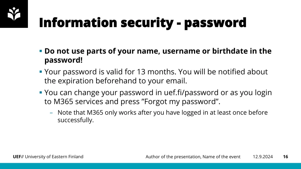 information security information security password