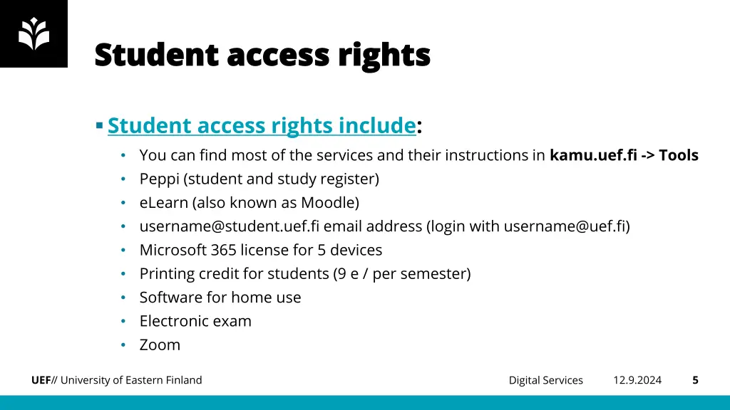 student access rights student access rights