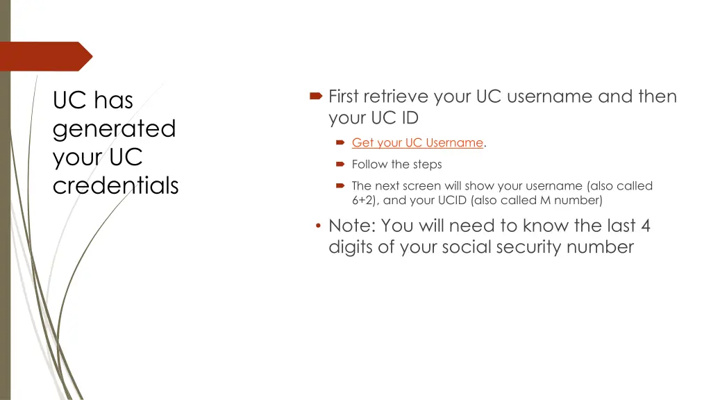 uc has generated your uc credentials