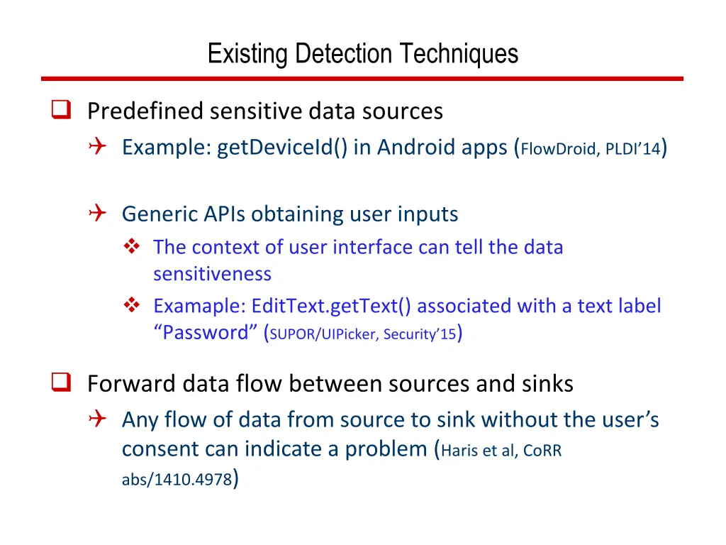 existing detection techniques