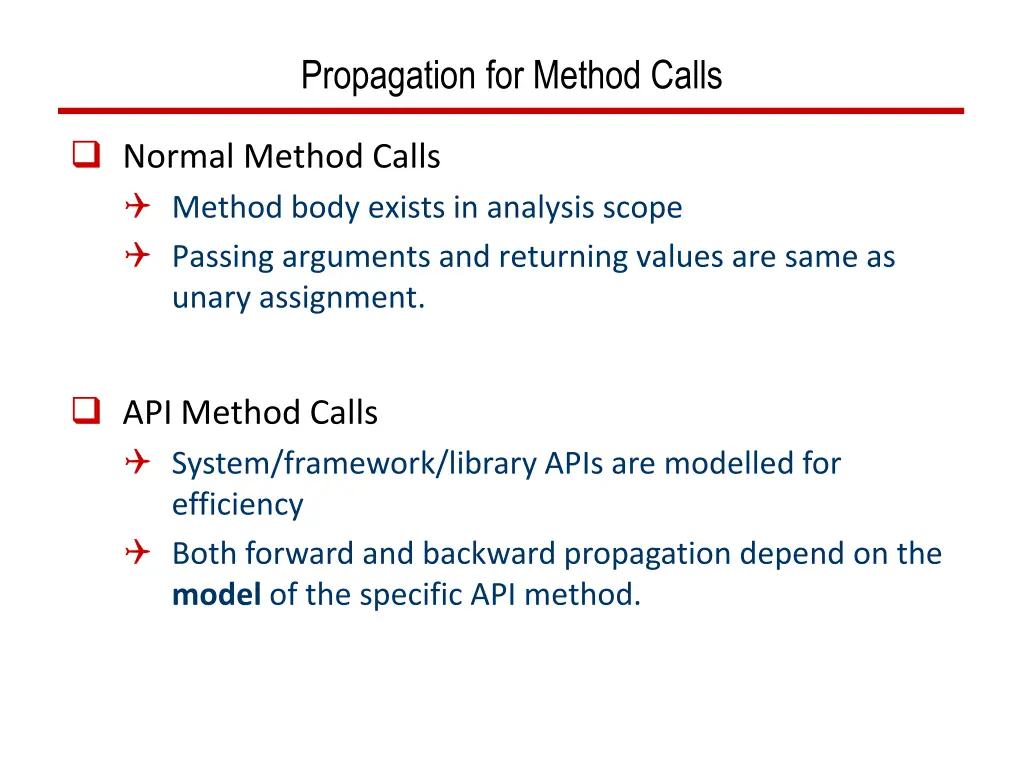 propagation for method calls