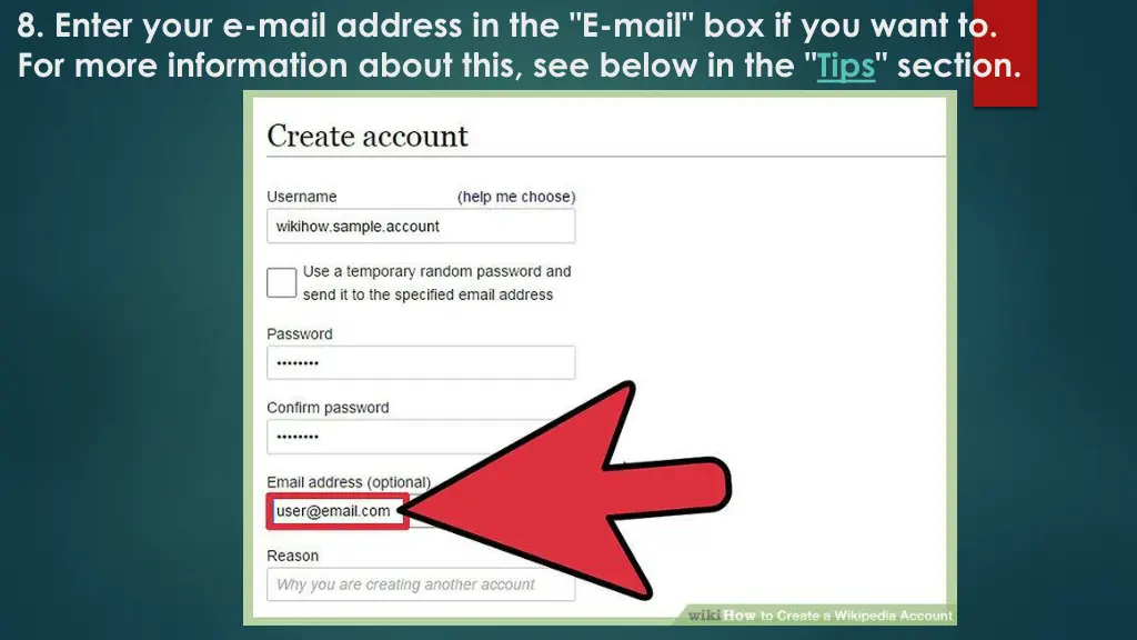 8 enter your e mail address in the e mail