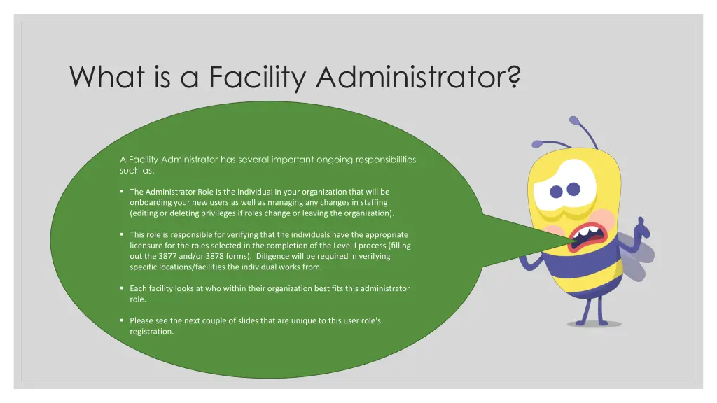 what is a facility administrator