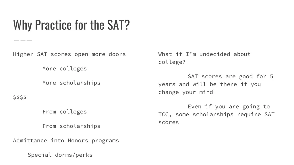 why practice for the sat