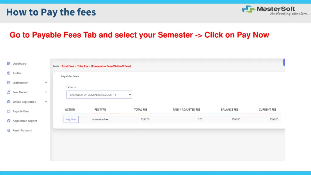 how to pay the fees