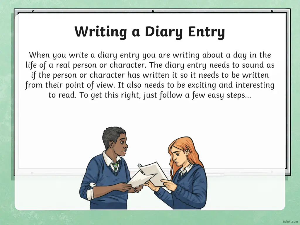 writing a diary entry