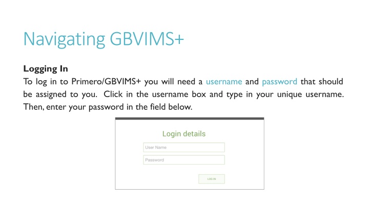 navigating gbvims