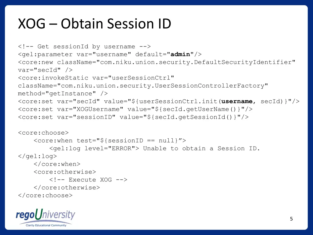 xog obtain session id