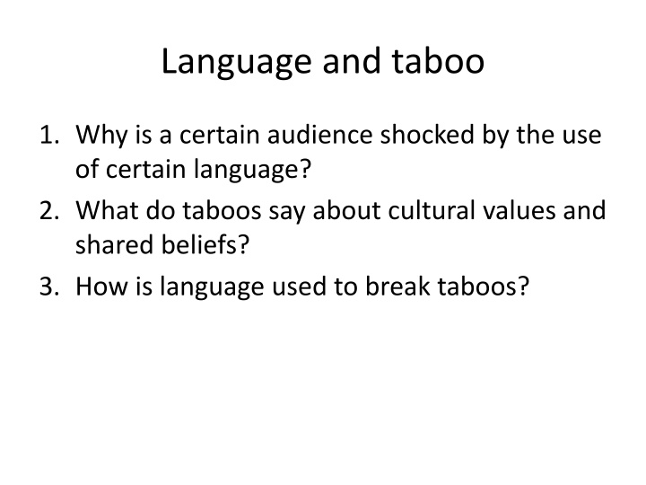 language and taboo