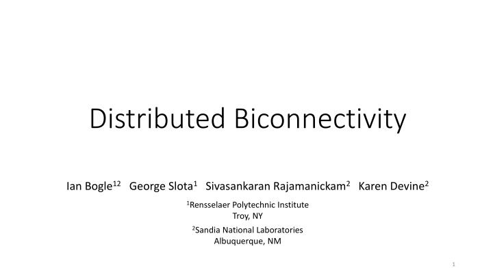 distributed biconnectivity