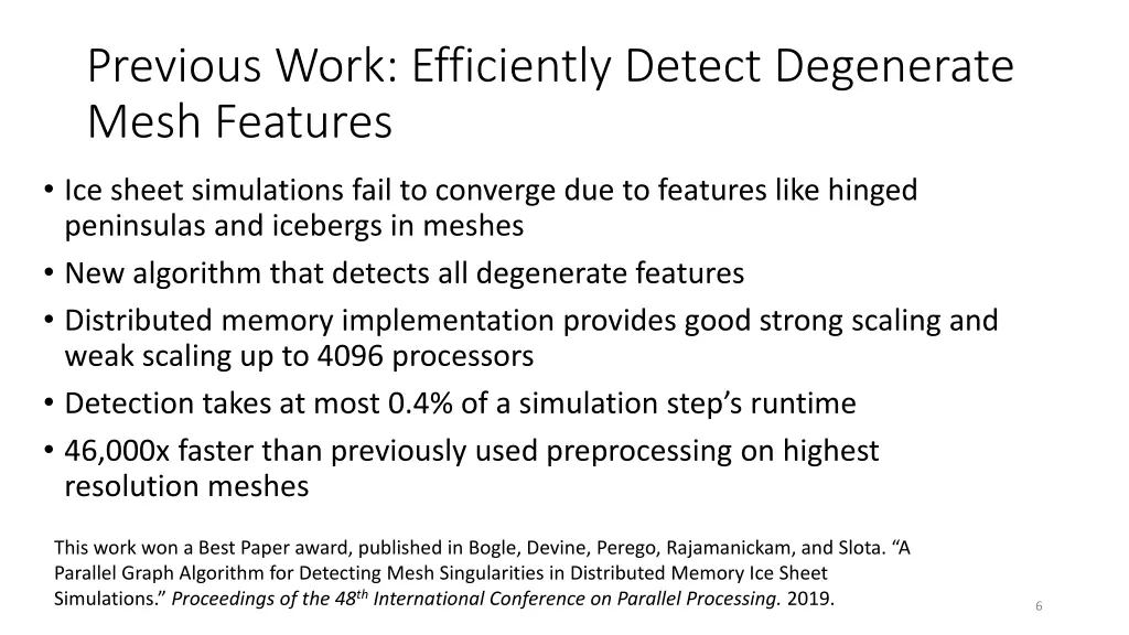 previous work efficiently detect degenerate mesh