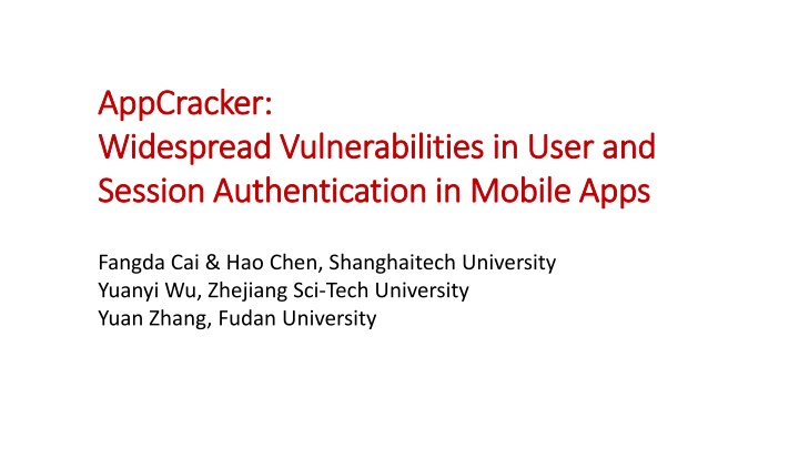 appcracker appcracker widespread vulnerabilities