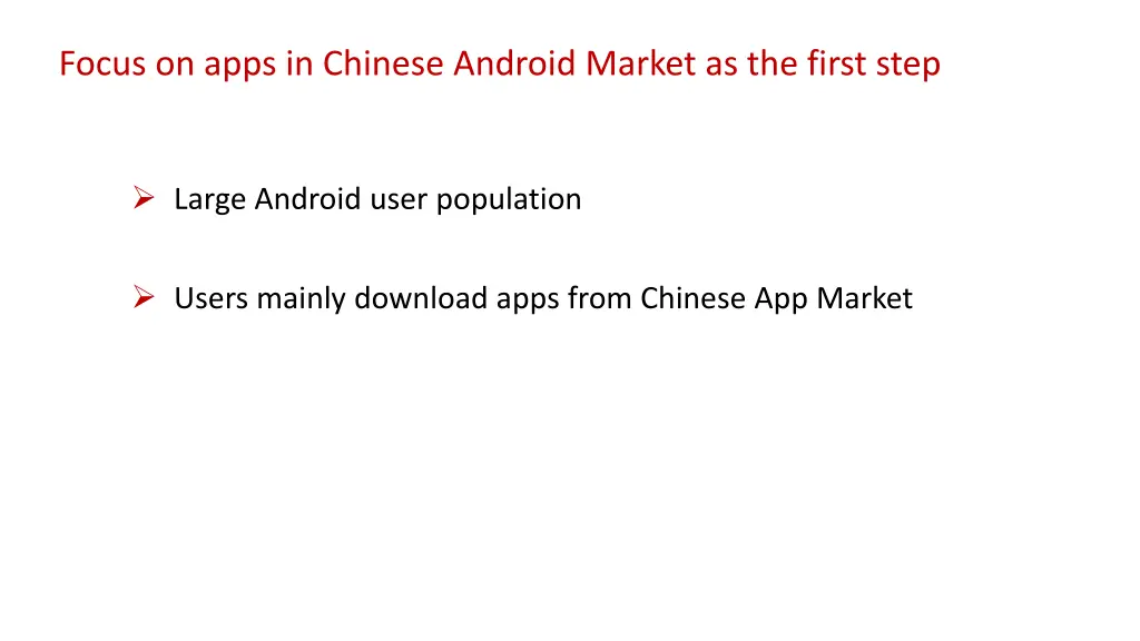 focus on apps in chinese android market