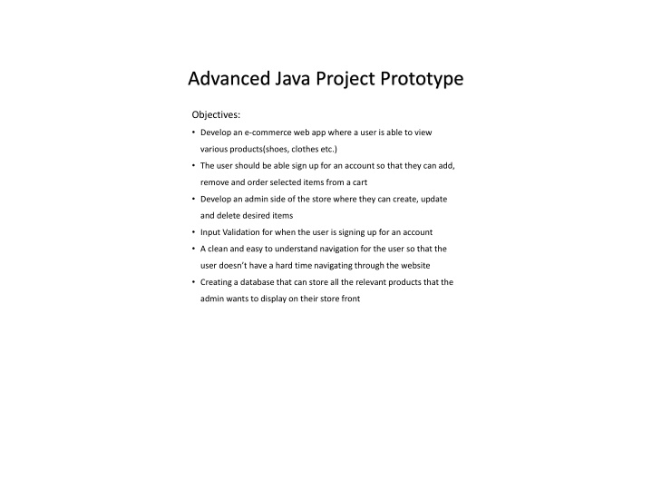 advanced java project prototype