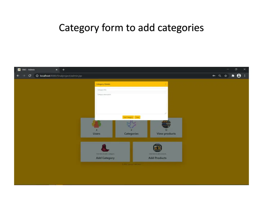 category form to add categories