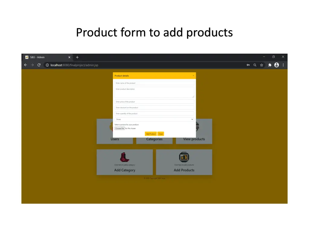 product form to add products