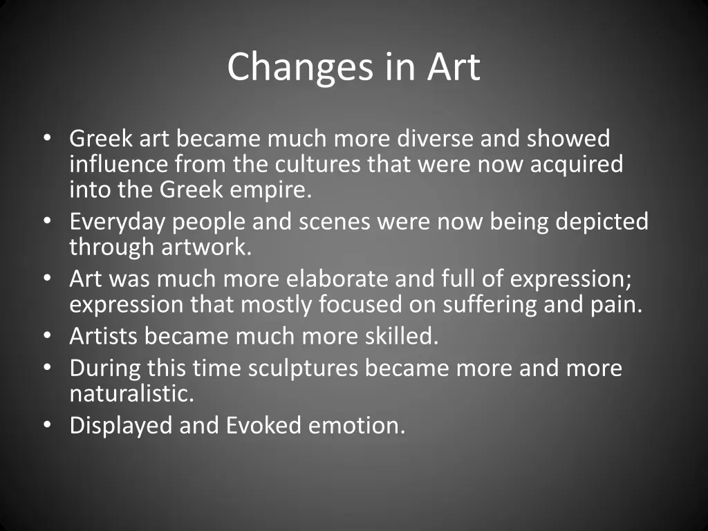 changes in art