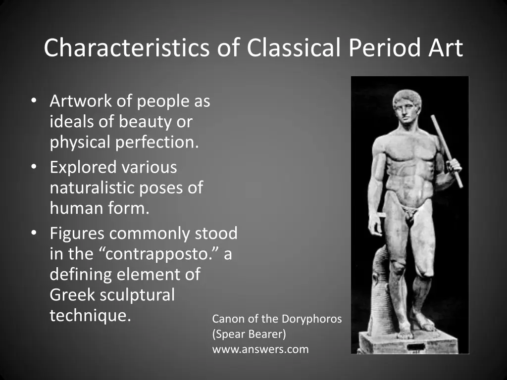 characteristics of classical period art