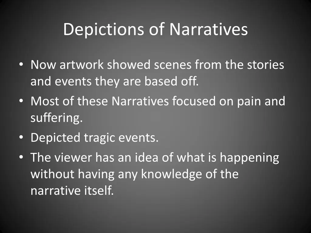 depictions of narratives