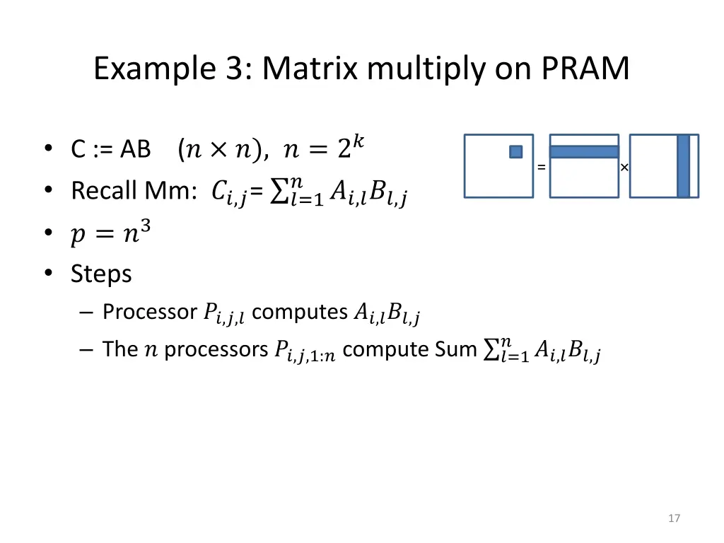 example 3 matrix multiply on pram