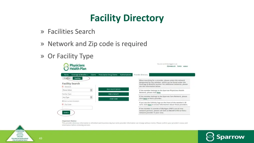 facility directory