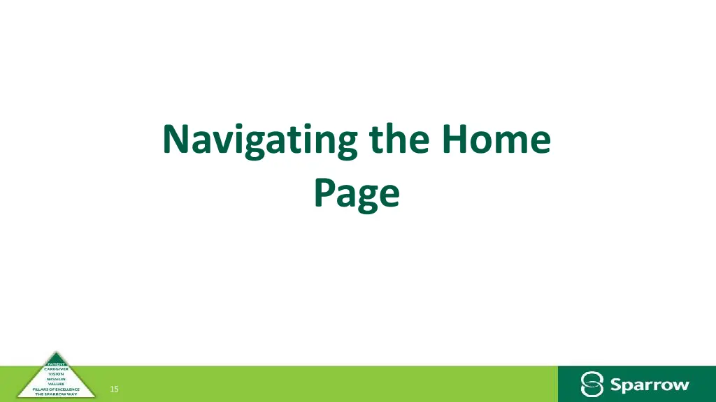 navigating the home page