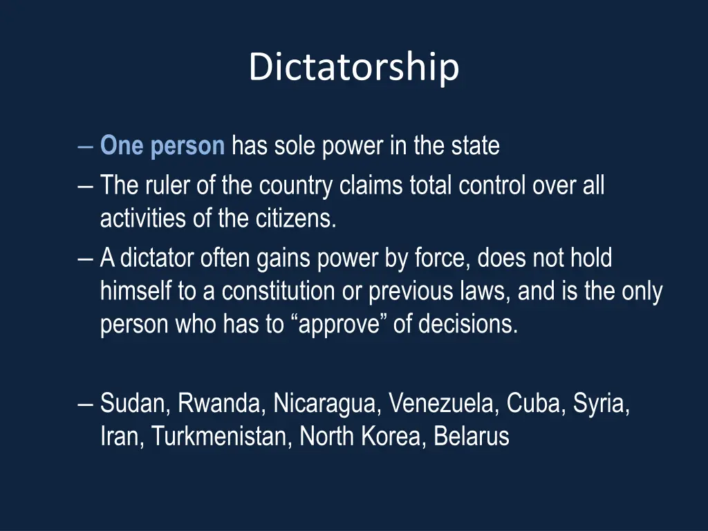 dictatorship