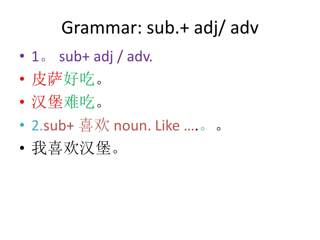 grammar sub adj adv