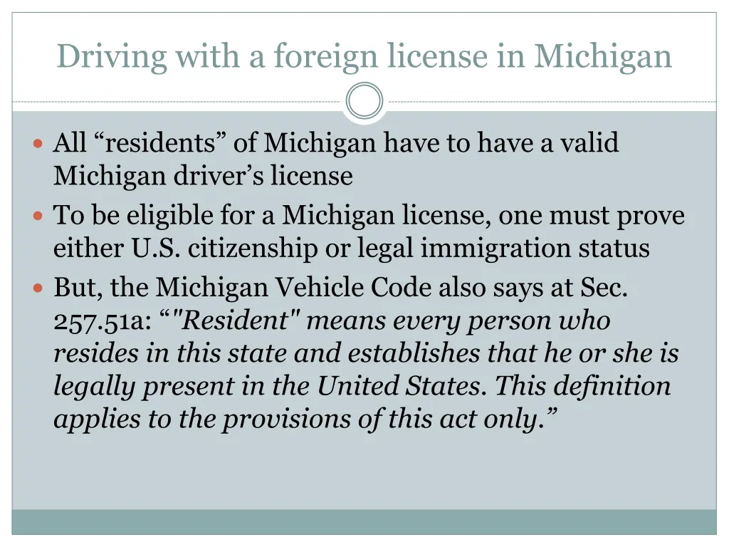 driving with a foreign license in michigan