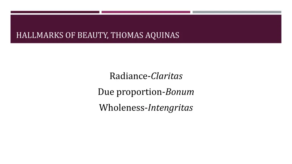 hallmarks of beauty thomas aquinas