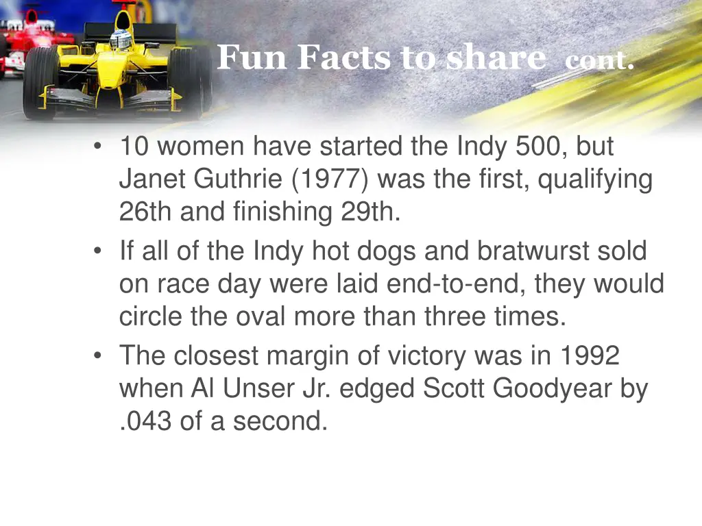 fun facts to share cont