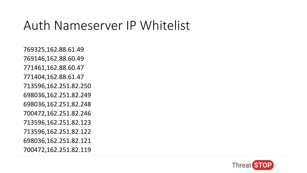 auth nameserver ip whitelist