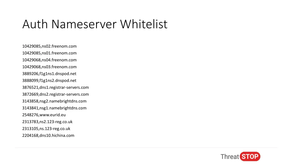 auth nameserver whitelist