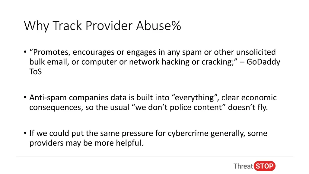 why track provider abuse