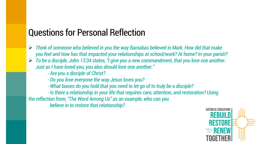 questions for personal reflection 1